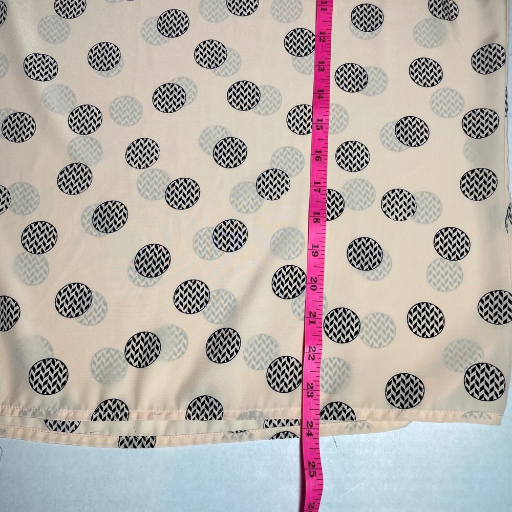 Tess Paris Milano Womens Polka Dot Blouse Size 4 Peach Short Sleeve Buttery Soft - Picture 5 of 5